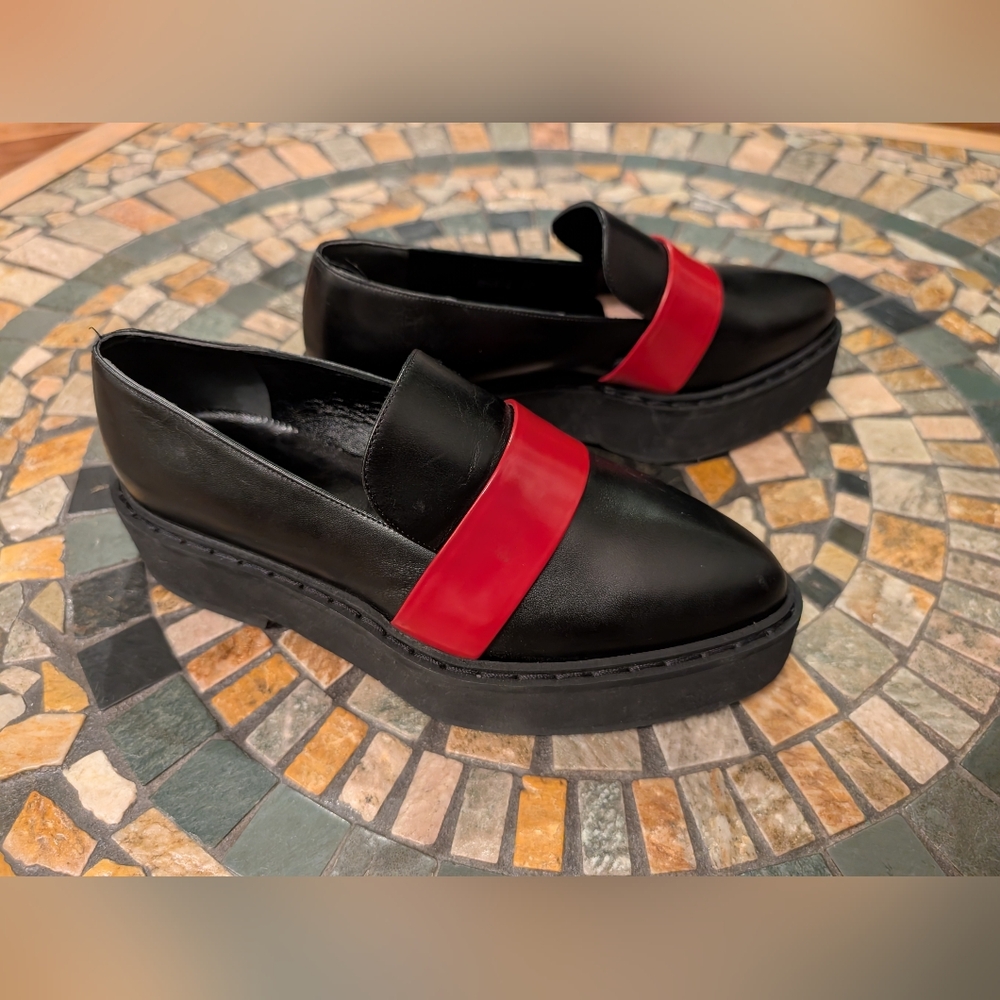 Alexander McQueen Black and Red Loafers